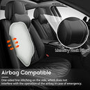HUANGXIN 5Pcs Full Coverage Leather Car Seat Covers with Headrests Airbag - Brand New