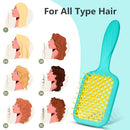 SHINLEA VENTED DETANGLER BRUSH CURLY THICK HAIR BRUSH BRISTLES - BLUE - Like New