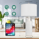 BRIGHTEVER CERAMIC TABLE LAMPS SET OF 2 YH-TL2371 - WHITE - Brand New