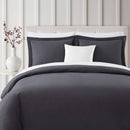 BIBB HOME 3-PIECE HEAVYWEIGHT FLANNEL DUVET COVER SET - SIZE: QUEEN - GRAY - Like New