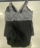 CARIBBEAN SAND WOMENS ONE PIECE SWIMSUIT - SIZE: WOMEN 24W - BLACK/WHITE - Like New