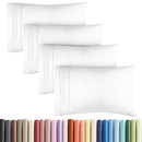 CGK UNLIMITED QUEEN PILLOW CASES, SET OF 4 HOTEL QUALITY COVERS - WHITE - Brand New