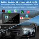 CARPURIDE W701 PLUS PORTABLE WIRELESS CAR STEREO, SUPPORT INSTALL APPS - BLACK - Like New