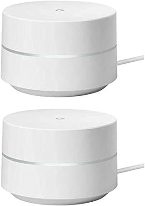 Google Nest Wifi GJ2CQ AC1200 Dual-Band Mesh Wi-Fi System Adapter 2 Pack - WHITE Like New