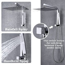 HYEASTR 12 inch Rainfall Shower Head Combo All Metal Dual Square - Chrome - Brand New