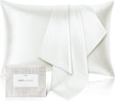 CAAIR 100% PURE MULBERRY SILK PILLOWCASE, 600 THREAD COUNT,KING SIZE- IVORY - Like New