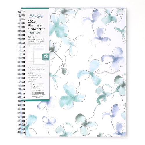 BLUE SKY 26 WEEKLY MONTHLY PLANNER CALENDAR JANUARY DECEMBER 8.5" X 11" Lindley - Brand New