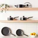 AMAZON BASICS NON STICK 8-PIECE KITCHEN COOKWARE SET, BLACK - Like New
