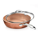 Gotham Steel 10 Inch Hammered Non Stick Frying Pans, Lid, Dishwasher Safe - Like New