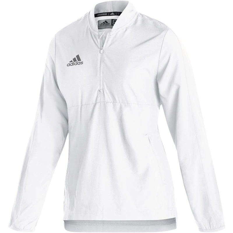 ADIDAS SIDELINE 21 LS 1/4 ZIP - SIZE: MEN S - WHITE GRAY - Like New