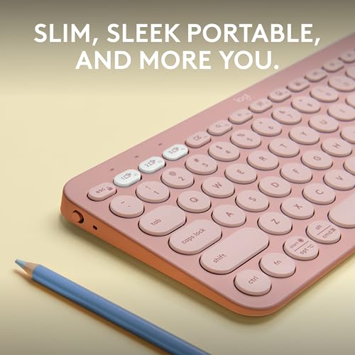 Logitech Pebble Keys 2 K380s Multi-Device Bluetooth Wireless Keyboard Tonal Rose - Like New