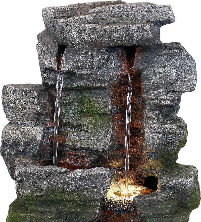 Sunnydaze Towering Cave 14-Inch Indoor Tabletop Water Fountain DW-208 - Gray Like New