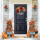 QUNWREATH 18 Inch Fall Wreath, For Front Door WD03554 - Brown - Brand New