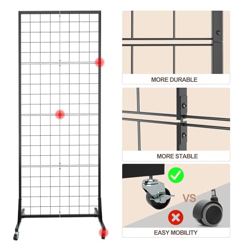 Urban Deco Gridwall Panel Display Stand Craft Show Display Rack 2'x5.5' - Black - Like New