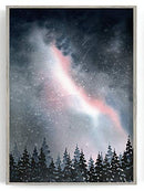Galaxy wall art watercolor print northern lights 3 prints (18" x 24" x 3 Prints) - Brand New