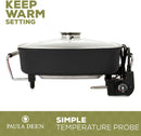 PAULA DEEN FPB-002-2-2 1400 WATT LARGE ELECTRIC SKILLET COOK GLASS - BLACK - Like New
