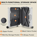 ANYZIP LUGGAGE PC+ABS ALUM FRAME ZIPPERLESS CHECKED LUGGAGE 24" - WHITE - Brand New