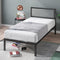 ZINUS KOREY METAL PLATFORM BED FRAME WITH UPHOLSTERED HEADBOARD TWIN - BLACK - Like New
