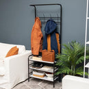 MIND READER COAT AND SHOE RACK HALL TREE FREESTANDING - BLACK - Like New