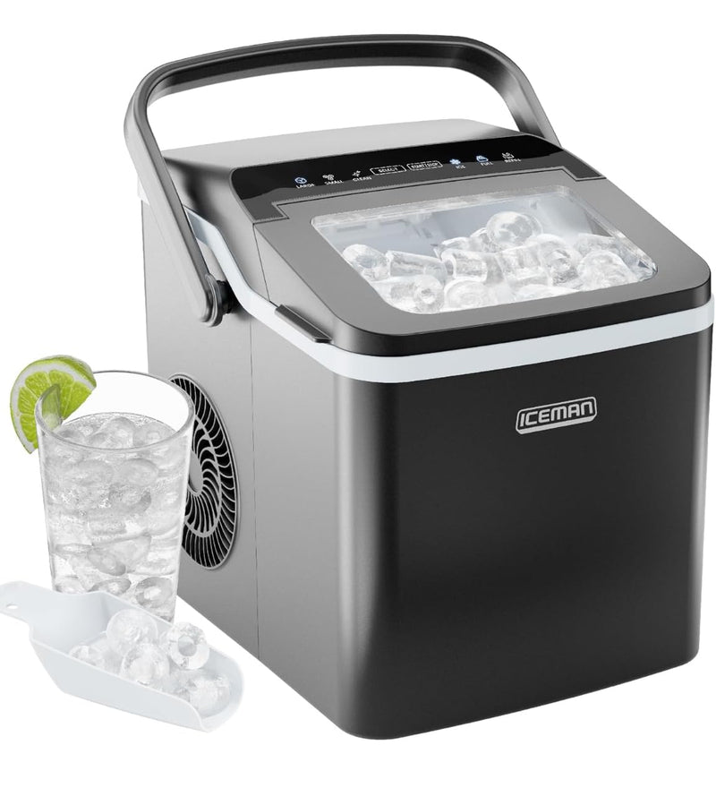 ICEMAN Dual-Size Ice Maker Countertop Portable RJ56-BUL-12 - Black - Like New
