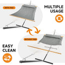 EVERYFUN 2 PERSON OUTDOOR HAMMOCK WITH STAND COTTON ROPE HAMMOCK DC300 - GRAY - Like New