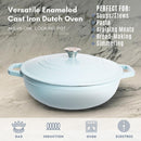 Lexi Home Cast Iron Enameled Dutch Oven Pot with Lid 2.8 qt LB6671 - Light Blue - Like New