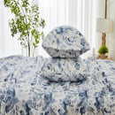 KATHY IRELAND EXTRA SOFT PRINTED 4 PIECE SHEET SET KING - MIST FLORAL - Like New