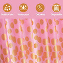 YIONESHOP 6 PACK PINK/GOLD PLASTIC TABLECLOTHS FOR RECTANGLE TABLE - NEW - Brand New