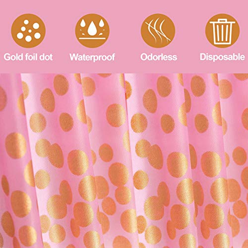 YIONESHOP 6 PACK PINK/GOLD PLASTIC TABLECLOTHS FOR RECTANGLE TABLE - NEW - Brand New