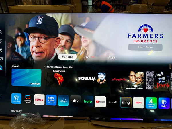 SAMSUNG 98” CLASS Q80C QLED 4K UHD SMART TIZEN TV stand also missing - Like New