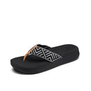 REEF WOMEN'S CLOUD TX ARCH SUPPORT FLIP FLOP SANDALS - SIZE 8 - BLACK GEO - Like New