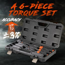 MESGS 6PCS TORQUE WRENCH SET 1/4" 3/8" 1/2" DRIVE CLICK TORQUE - BLACK - Like New