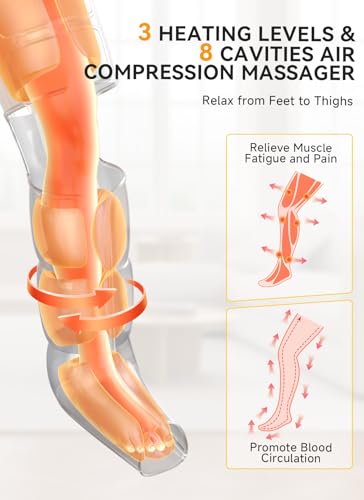 ITCPRL LEG MASSAGER WITH HEAT AND COMPRESSION FOOT CALF & THIGH MASSAGE - BLACK - Like New