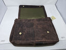 ESTALON LEATHER MESSENGER BAG LAPTOP SHOULDER BAG - BROWN - Brand New