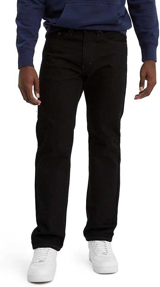 LEVI'S MEN'S 505 REGULAR FIT JEANS - SIZE 44X32 - BLACK - Brand New
