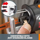 WORX WX550L.9 20V Power Share Axis Cordless Reciprocating Jig Saw Tool Only - Like New
