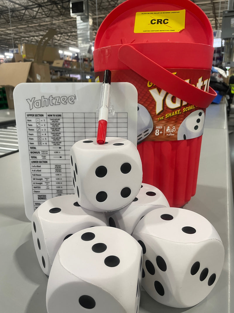 EASTPOINT GIANT YAHTZEE: POLYPROPYLENE LAWN DICE GAME FOR 2-8 PLAYERS - RED - Like New