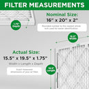 16x20x2 MERV 8 Pleated 2" AC Furnace Air Filter Case 12 B0CP9WY8NY - White - Brand New