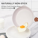 JEETEE 23pcs Pots Pans Set Granite Coating Cookware PFOA Free - White - Like New
