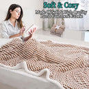 GCQC Checkered Sherpa Fleece Blanket Double-Sided Grid Warmer - Grey & White - Brand New