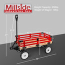 MILLSIDE CONVERTIBLE WOOD WAGON CART 16" X 34" - WOOD/RED - Like New