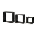 Melannco Floating Wall Square Cube Shelves - Set of 3, 5003626/6925 - Espresso - Like New
