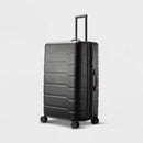 OPEN STORY HARDSIDE LARGE CHECKED SPINNER SUITCASE - BLACK - Scratch & Dent