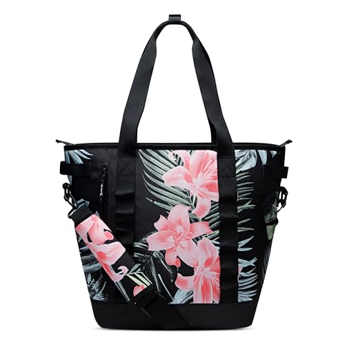 HURLEY COOLER TOTE BAG 19x7x14 - FLORAL/BLACK - Like New