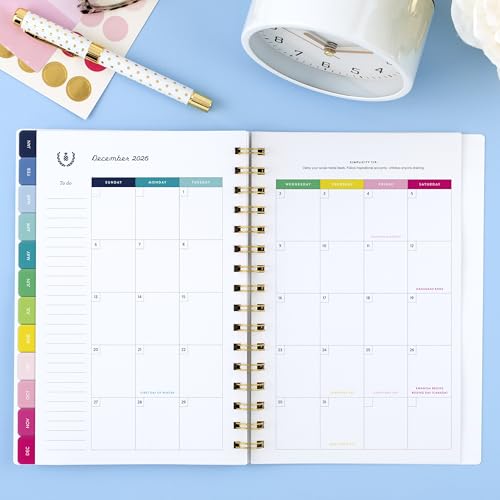 AT-A-GLANCE 2026 Planner, Weekly & Monthly, 5.5" x 8.5", Small, Happy Stripe - Brand New