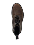HUGO MEN'S RYAN SMOOTH LEATHER LACE UP BOOT - SIZE: MEN 8 - OPEN BROWN - Like New