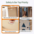 TODDLER TOWER,HEIGHT-ADJUSTABLE STEP STOOL SLIDING SAFETY DOOR - WHITE & NATURAL - Like New