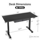 Agilestic Standing Desk 2 Drawers Adjustable Height Electric Storage - BLACK - Like New