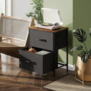 WLIVE NIGHTSTAND, 2 DRAWER DRESSER FOR BEDROOM - BLACK AND RUSTIC BROWN - Like New