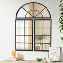 NXHOME BLACK ARCHED WINDOW FINISHED METAL MIRROR 47.24×31.5" SET OF 3PCS SPLICED - Like New